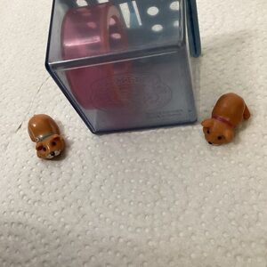 Littlest pet shop hurrying hamsters with wheel and cage kenner 1992